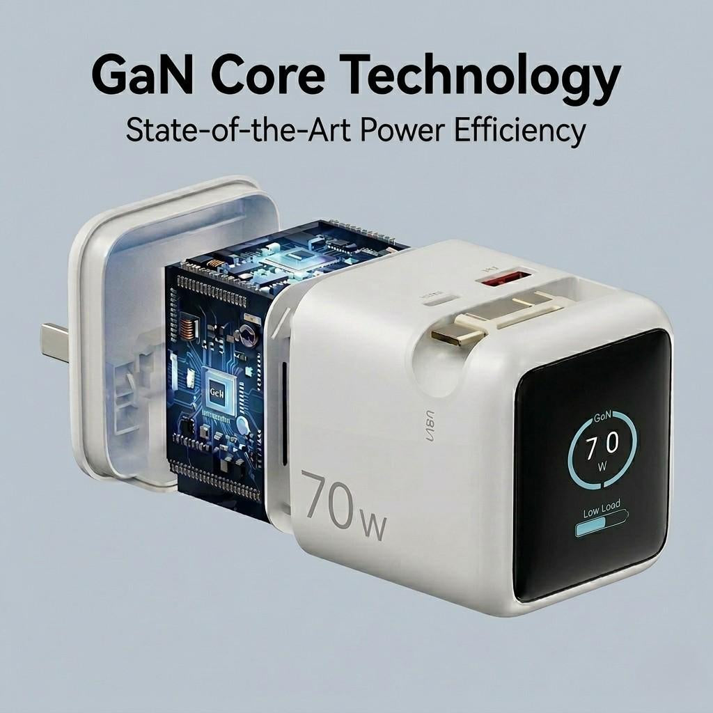 State-of-the-art GaN core technology from Dreams Setup shown in a detailed internal view, highlighting maximum power efficiency and compact engineering.