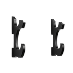 Premium dual-slot black wall mount brackets for displaying two katana swords or a sword and scabbard, exclusively from Dreams Setup.