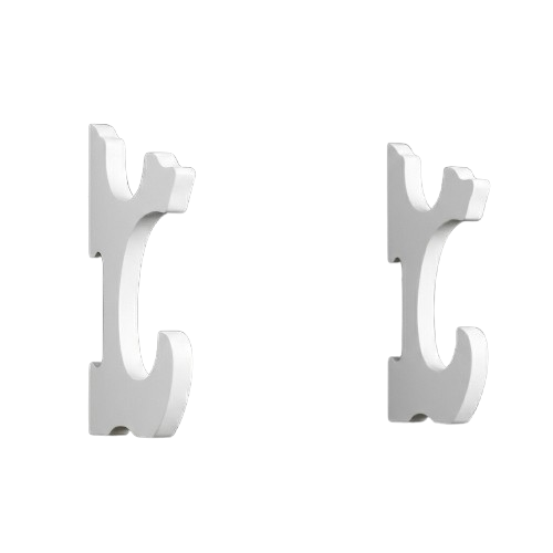 Premium dual-slot white wall mount brackets for displaying two katana swords or a sword and scabbard, exclusively from Dreams Setup.